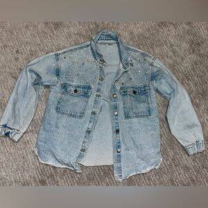 Studded Light Blue Denim Jacket